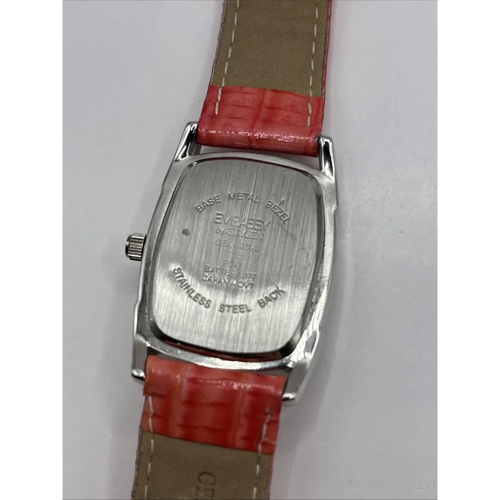 Embassy Gruen Women's Watch‎ 28mm Case MOP Dial Pink Leather Band- New Battery